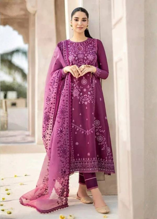 Asim Jofa - 3PC (Unstitched) Embroidered Dhanak Suit - GMB3046
