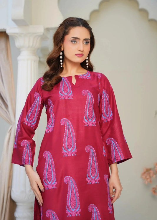 Soha (Maroon) 2PC - Printed